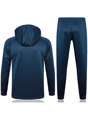 France hoodie jacket football sportswear tracksuit zipper uniform men's training kit outdoor indigo soccer coat 2024