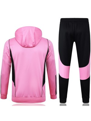 Inter miami hoodie jacket football sportswear tracksuit full zipper uniform men's pink training kit outdoor soccer coat 2024