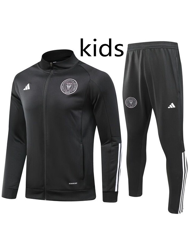 Inter miami jacket kids kit black football sportswear tracksuit long zipper youth training uniform outdoor children soccer coat 2024