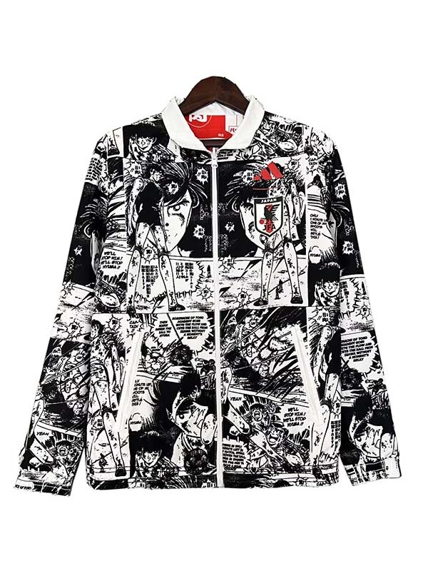 Japan windbreaker hoodie jacket football sportswear tracksuit full zipper men's training kit red black outdoor soccer coat 2024