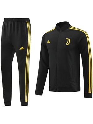 Juventus veste football sportswear survêtement fermeture éclair noir uniforme hommes formation kit extérieur football manteau 2023-2024