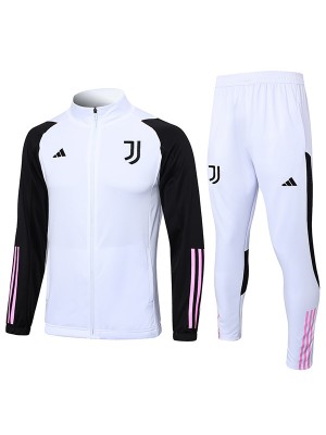 Juventus veste football sportswear survêtement zipper uniforme blanc hommes formation kit extérieur football manteau 2023-2024