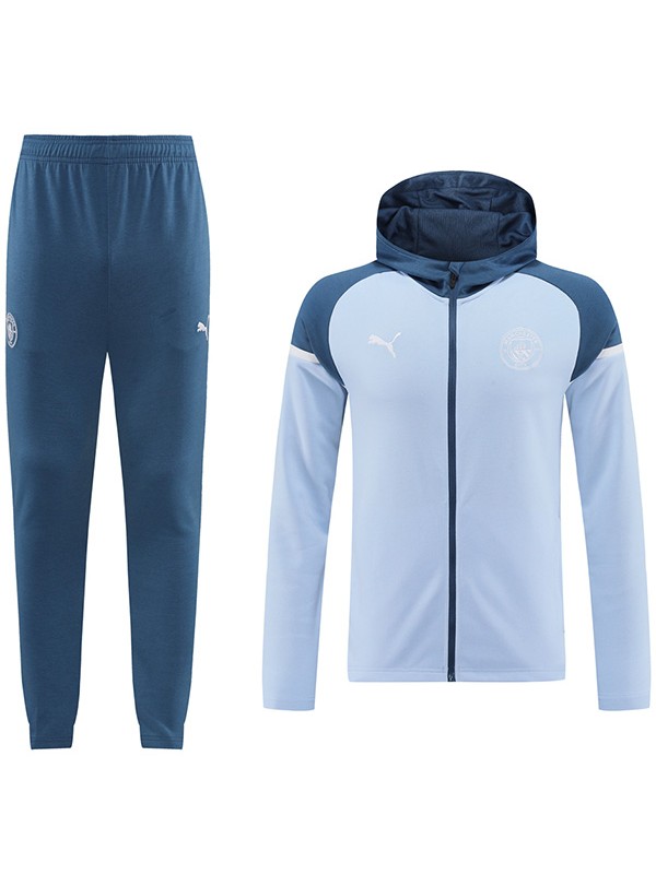 Manchester city windbreaker hoodie jacket football sportswear tracksuit full zipper gray uniform men's training kit 2024