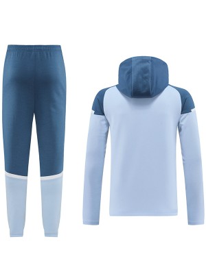 Manchester city windbreaker hoodie jacket football sportswear tracksuit full zipper gray uniform men's training kit 2024