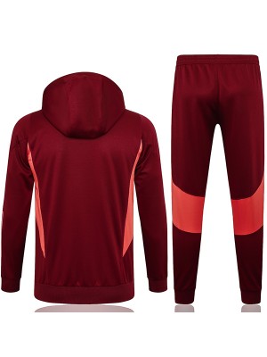 Manchester united hoodie jacket football sportswear tracksuit full zipper uniform men's red training kit outdoor soccer coat 2024