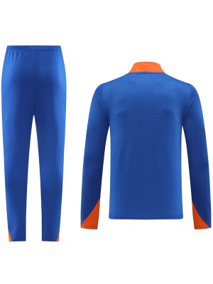 Nethlands veste football sportswear survêtement fermeture éclair complète manteau de football extérieur kit d'entraînement or homme 2024-2025