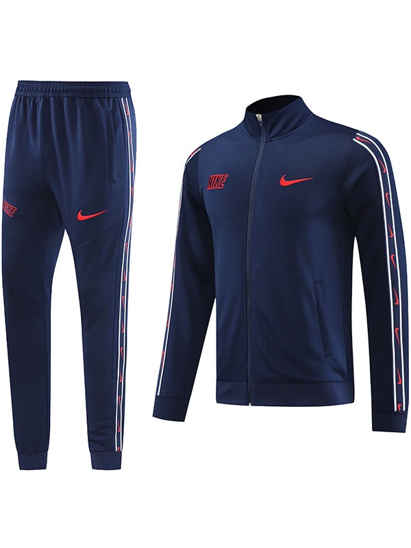 Nik veste football sportswear survêtement fermeture à glissière complète uniforme hommes kit d'entraînement marine manteau de football en plein air 2023-2024