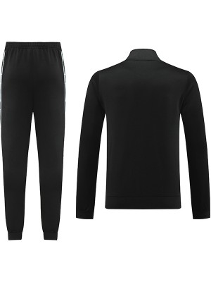 Nik veste football sportswear survêtement fermeture à glissière complète uniforme hommes kit d'entraînement en plein air noir manteau de football 2023-2024