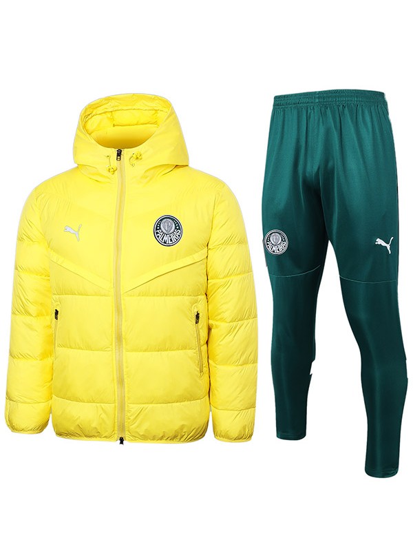 Palmeiras hoodie cotton-padded jacket football sportswear tracksuit full zipper men's training yellow kit outdoor soccer coat 2024