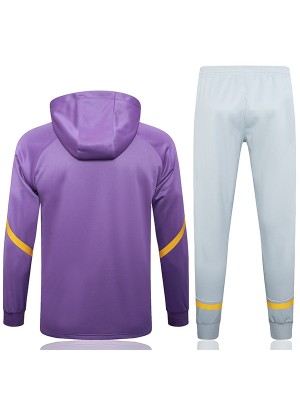 Real Madrid veste à capuche vêtements de sport de football survêtement violet fermeture éclair complète kit d'entraînement pour hommes uniforme athlétique extérieur manteau de football 2024-2025