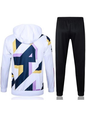 Real madrid hoodie jacket football sportswear tracksuit zipper uniform men's training white navy kit outdoor soccer coat 2024
