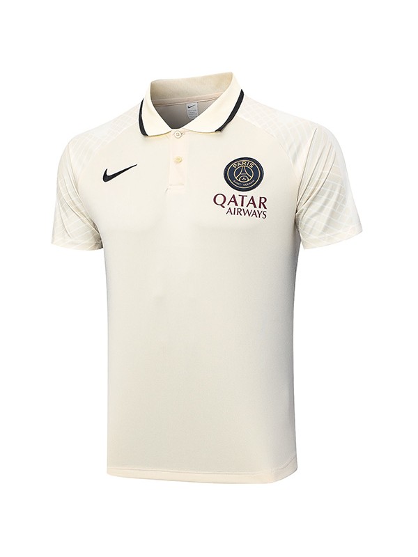 Paris saint germain polo jersey psg training uniform men's soccer sportswear cream football tops sports shirt 2023-2024