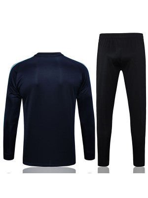 Argentina tracksuit football sportswear navy round neck training uniform outdoor soccer coat 2023-2024