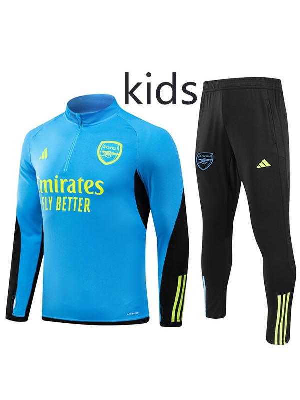 Arsenal tracksuit kids kit soccer pants suit sports set half zip necked cleats youth uniform children blue football mini training kit 2024