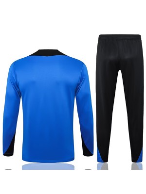 Barcelona survêtement pantalon de football costume ensemble de sport demi-fermeture éclair col bleu uniforme vêtements pour hommes kit d'entraînement de football 2024-2025
