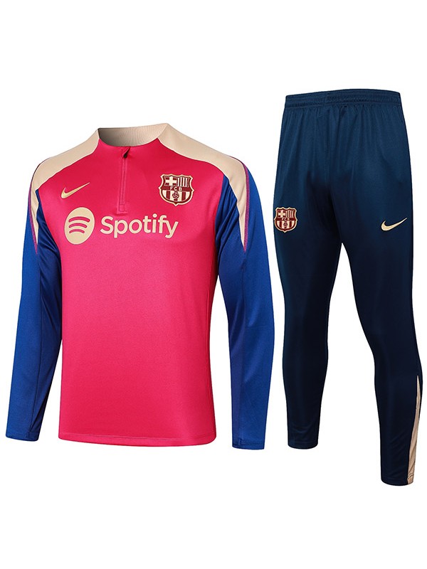 Barcelona survêtement de football pantalon costume ensemble de sport demi-fermeture éclair col uniforme hommes rouge marine vêtements kit d'entraînement de football 2024-2025