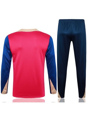 Barcelona survêtement de football pantalon costume ensemble de sport demi-fermeture éclair col uniforme hommes rouge marine vêtements kit d'entraînement de football 2024-2025