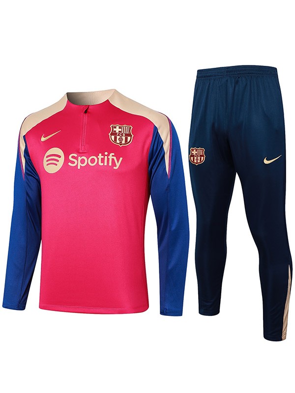Barcelona tracksuit soccer suit sports set zipper-necked red uniform men's clothes football training kit 2024-2025