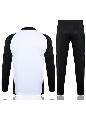 Germany survêtement de football pantalon costume ensemble de sport uniforme à col demi-fermeture éclair tenue d'entraînement de football tenue blanche homme 2024-2025