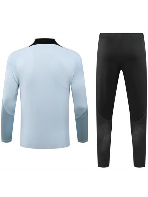 Inter milan tracksuit football sportswear skyblue zipper neck training uniform outdoor soccer coat 2024