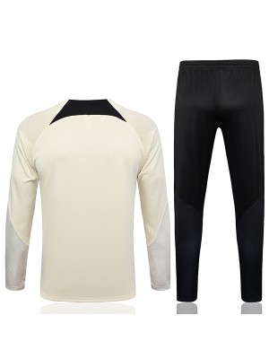 Jordan paris saint-germain tracksuit soccer suit sports set zipper-necked beige uniform men's clothes football training kit 2024