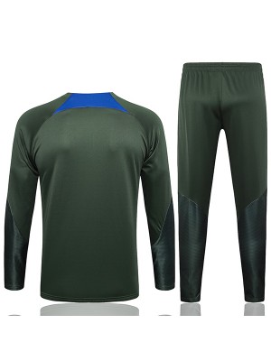 Jordan paris saint-germain tracksuit soccer suit sports set zipper-necked green uniform men's clothes football training kit 2024