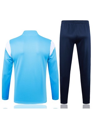 Olympique de Marseille tracksuit soccer pants suit sports set half zip necked uniform men's clothes football skyblue training kit 2023-2024