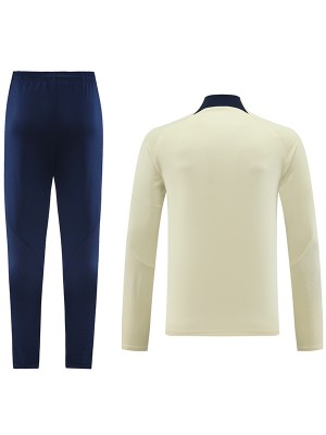 Paris saint-germain tracksuit soccer pants suit sports set half zip necked white uniform men's clothes football training kit 2023-2024