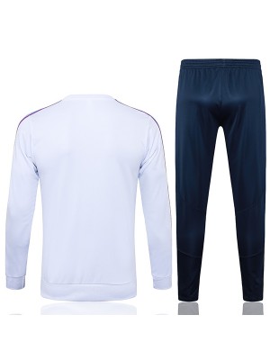 Real madrid tracksuit soccer pants suit sports set half zip necked uniform men's clothes football white training kit 2023-2024