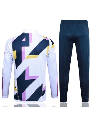 Real madrid tracksuit soccer suit sports set zipper-necked white uniform men's clothes football training kit 2023-2024