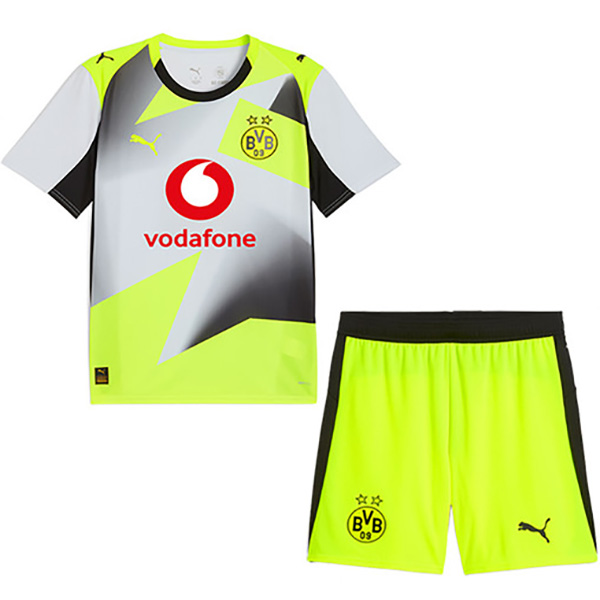 Borussia Dortmund away kids kit childrens jersey 2025-2026