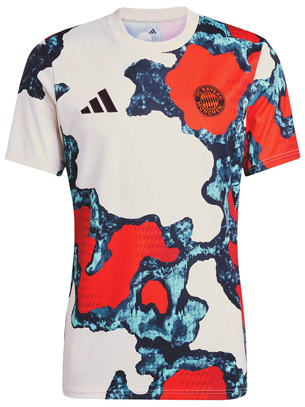 Bayern München maillot d'entraînement d'avant-match uniforme de football vêtements de sport pour hommes football blanc bleu marine rouge kit haut chemise 2024-2025