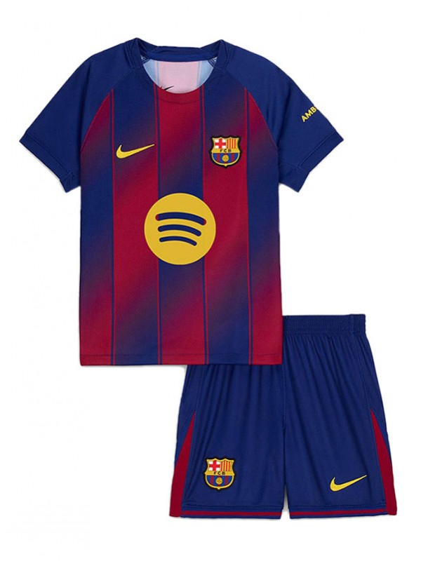 Barcelona home kids kit childrens jersey 2025-2026