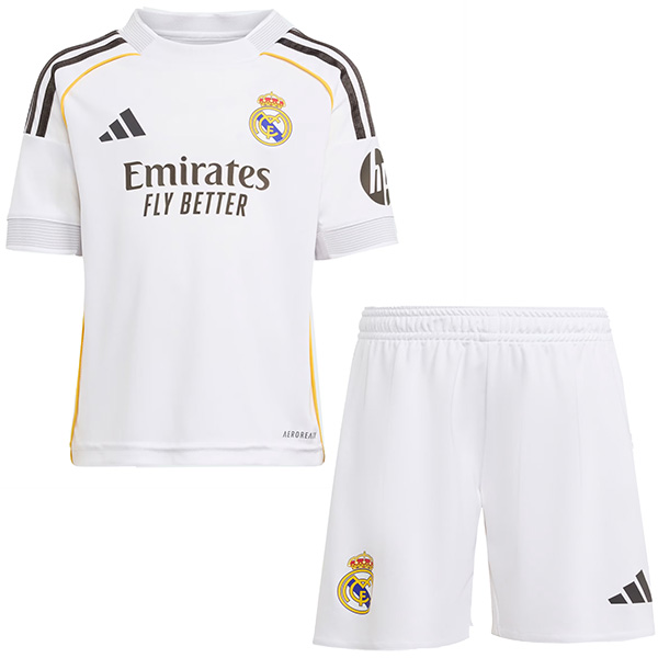 Real madrid home kids kit childrens jersey 2025-2026