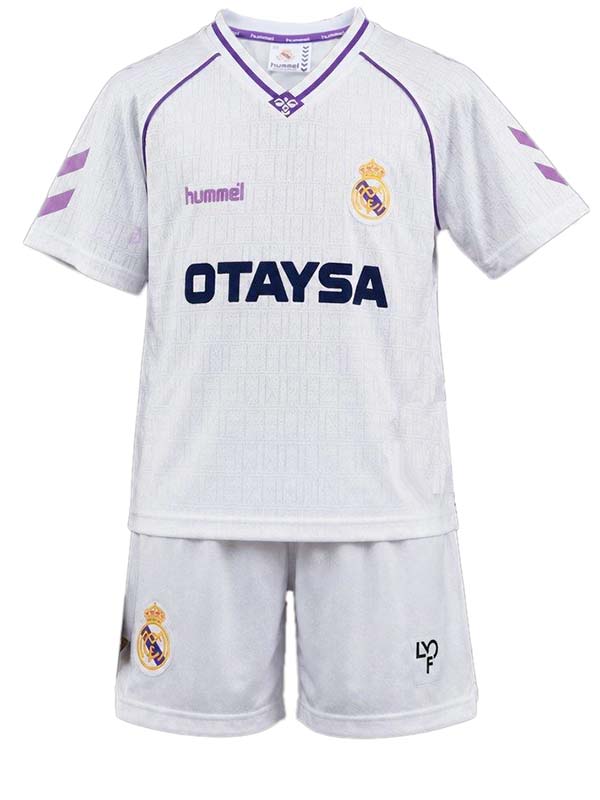 Real madrid home kids kit childrens retro jersey 1990-1992