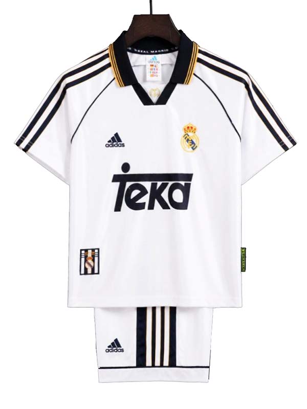 Real madrid home kids kit childrens retro jersey 1998-2000