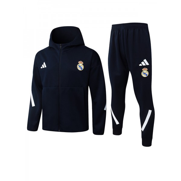 Real madrid hoodie jacket mens navy training tracksuit 2025-2026