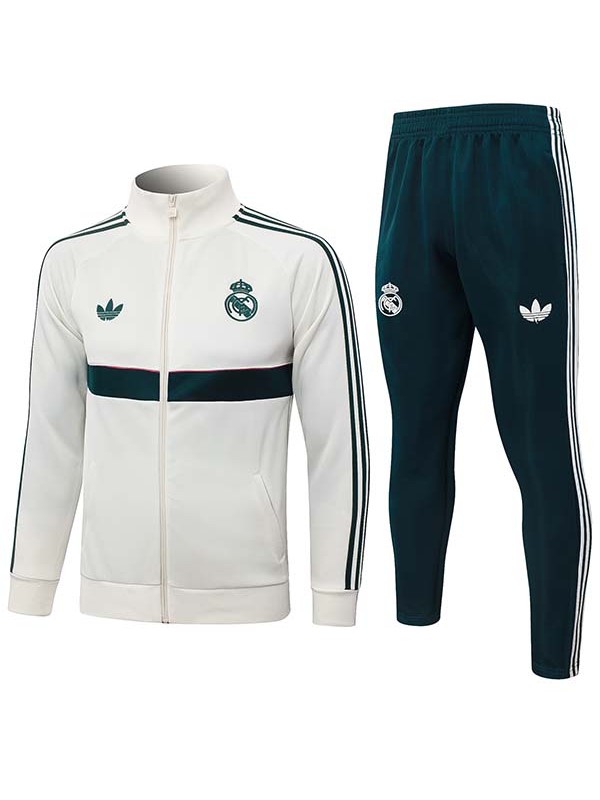 Real madrid jacket mens training white green tracksuit 2026-2027