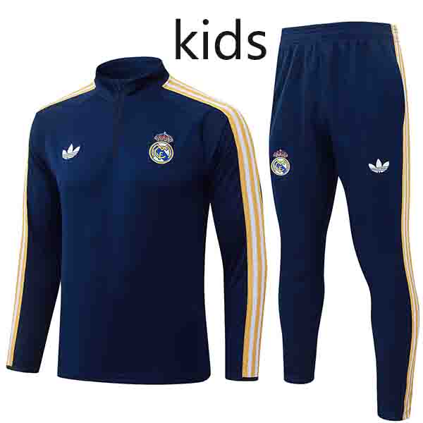 Real Madrid kids tracksuit children navy training kit 2026-2027