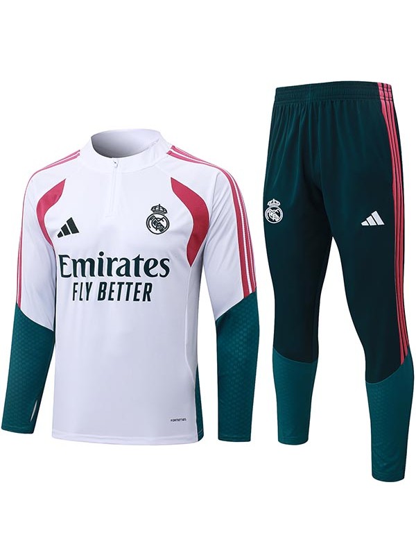 Real madrid tracksuit mens white green training kit 2026-2027