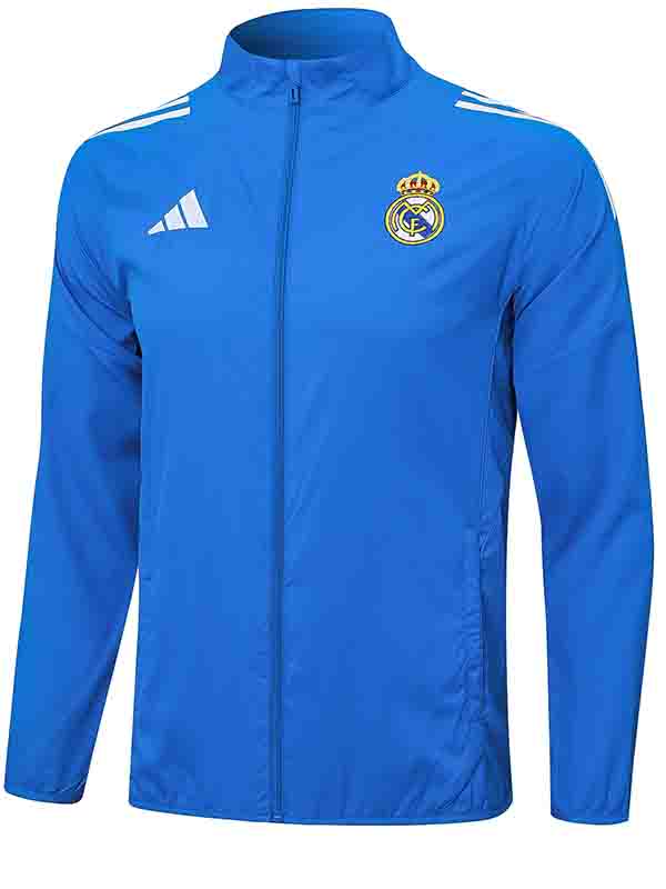 Real madrid windbreaker jacket mens training blue tracksuit 2025-2026