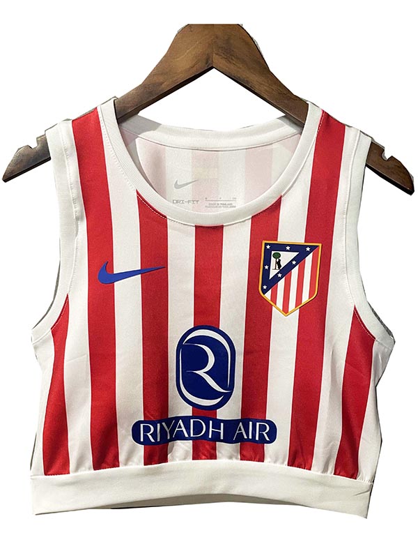 Atlético de Madrid débardeur de yoga pour femme maillot de football domicile uniforme rouge féminin vêtement de sport pour femme haut court de football pour fille 2025-2026
