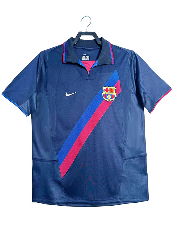 Barcelona maillot rétro extérieur uniforme de football vintage pour hommes deuxième tenue de sport haut, 2002-2003