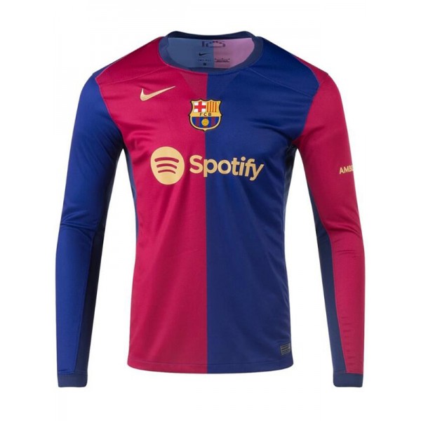 Barcelona maillot à manches longues pour adulte uniforme de football pour hommes premier kit de football de sport haut chemise 2024-2025