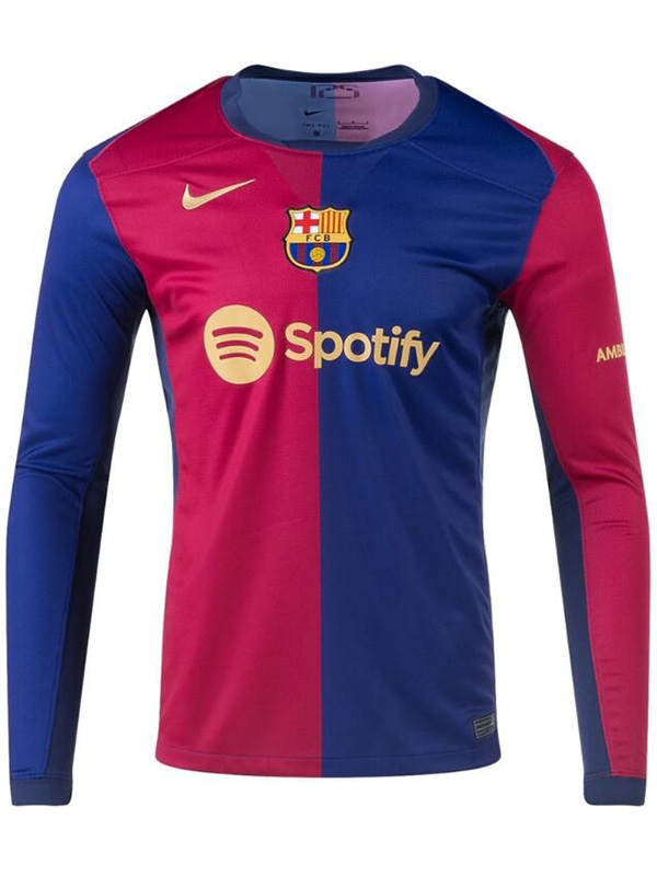 Barcelona maillot à manches longues pour adulte uniforme de football pour hommes premier kit de football de sport haut chemise 2024-2025