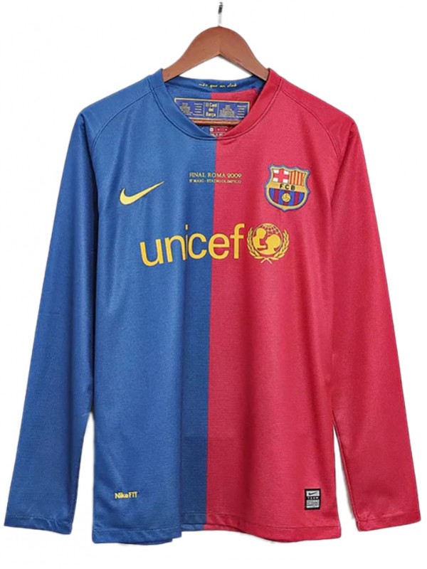 Barcelona maillot manches longues domicile rétro adulte uniforme masculin 2008-2009