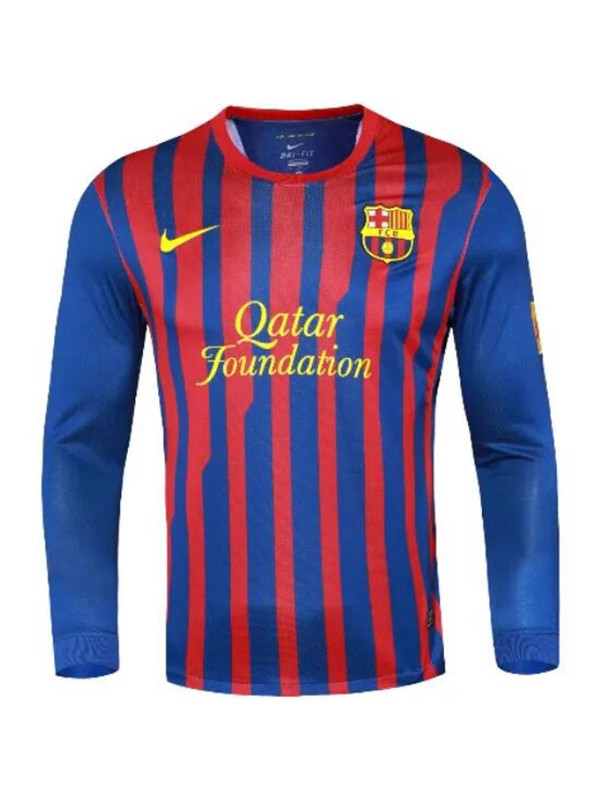 Barcelona maillot rétro manches longues domicile Premier maillot de football pour hommes uniforme de football 2011-2012