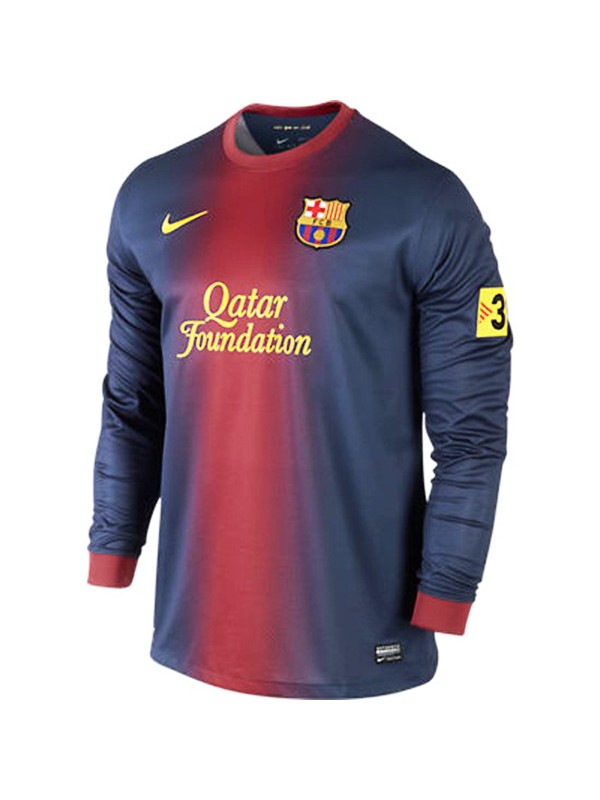 Barcelona maillot rétro manches longues domicile uniforme de football premier maillot de foot homme 2012-2013