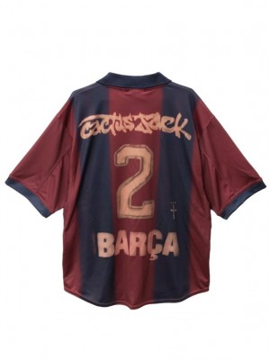 Barcelona maillot de football rétro squelette vintage pour homme tenue de sport haut 2000-2001
