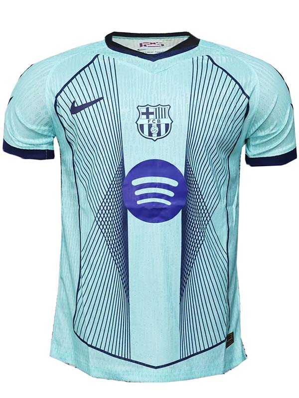 Barcelona maillot de football bleu sarcelle pour adulte version joueur uniforme de football spécial pour hommes haut vêtements de sport 2025-2026